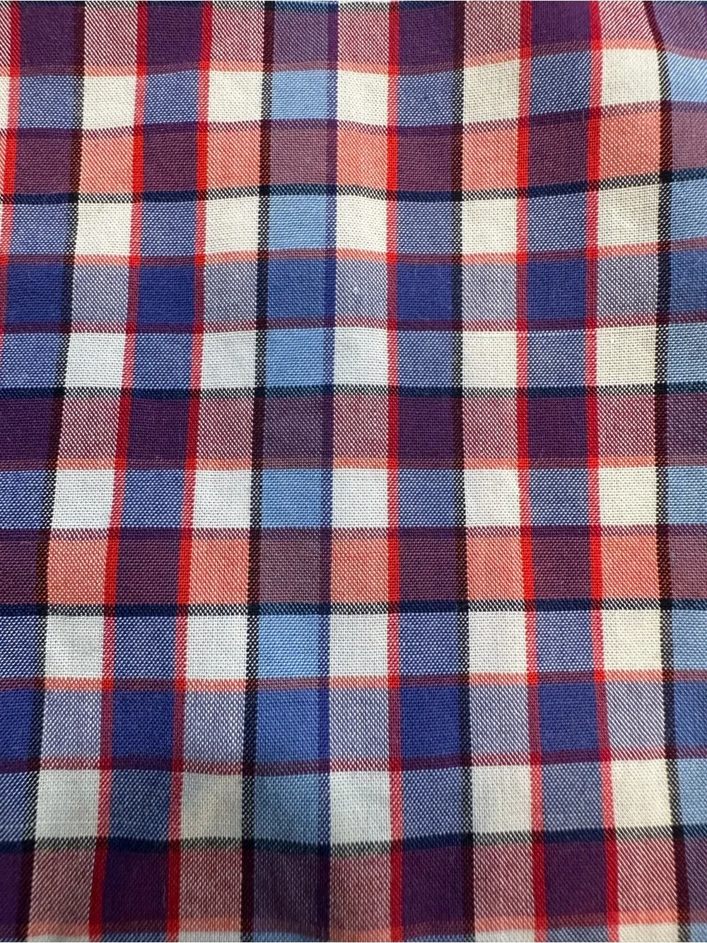 Banana Republic Red, Blue & White Plaid Button-Down Shirt